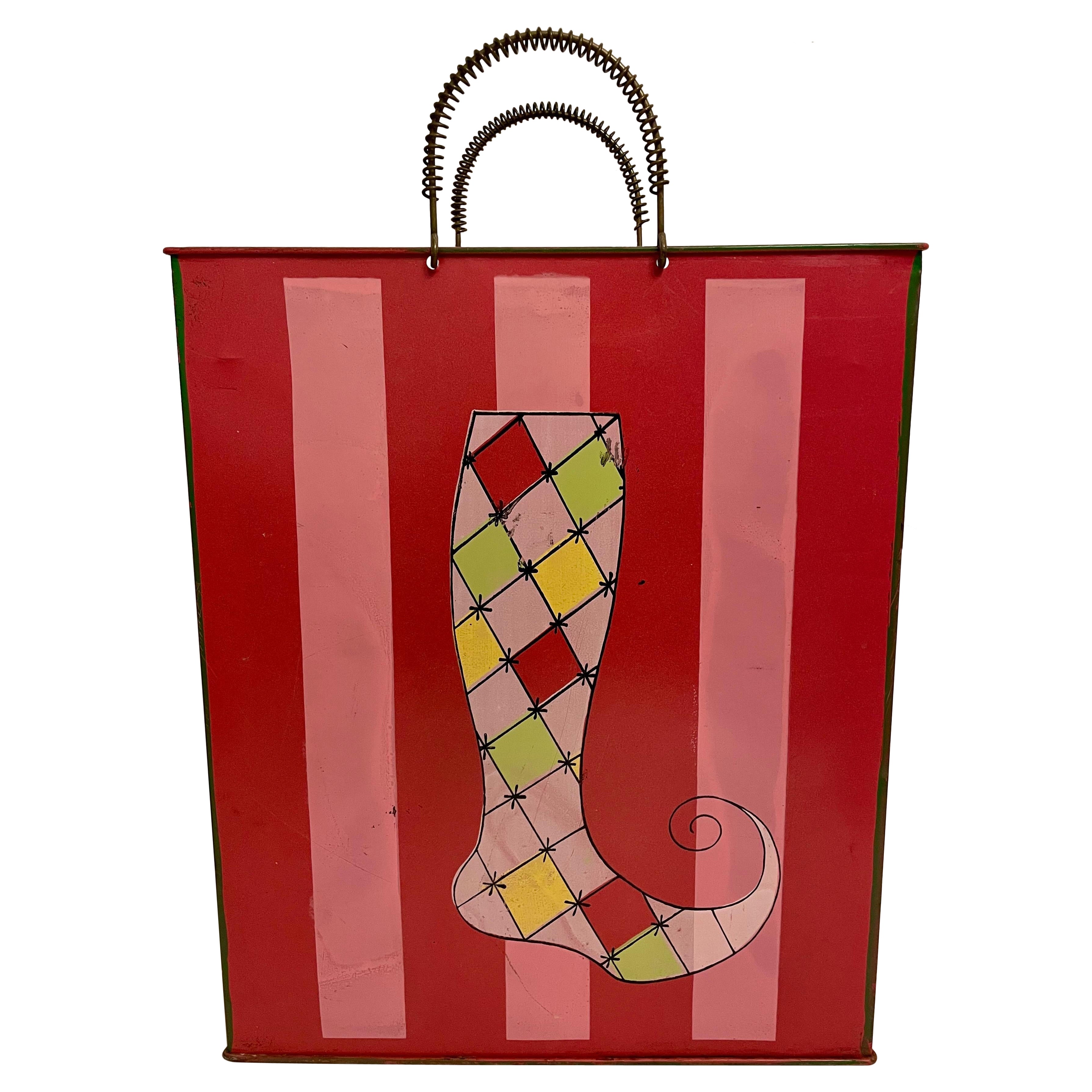 Sac à provisions peint de style Art Déco, en forme d'Umbrella Stand en vente
