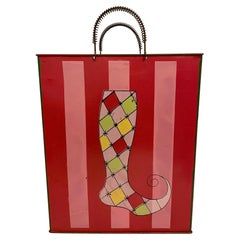 Art Deco Style Painted French Shopping Bag Form Umbrella Stand