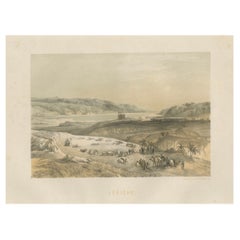 Chromolithographie du XIXe siècle représentant Jéricho - Paysage biblique d'après David The Robert