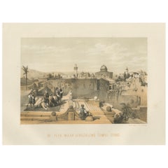 Cromolitografia del Monte del Tempio di Gerusalemme - Veduta storica del 1862