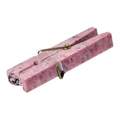 Clip decorativa in pietra preziosa per il bucato - Rodonite rosa