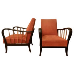 Vintage Pair of deco armchairs