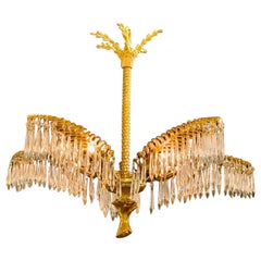 Italian Crystal Palm Form Chandelier