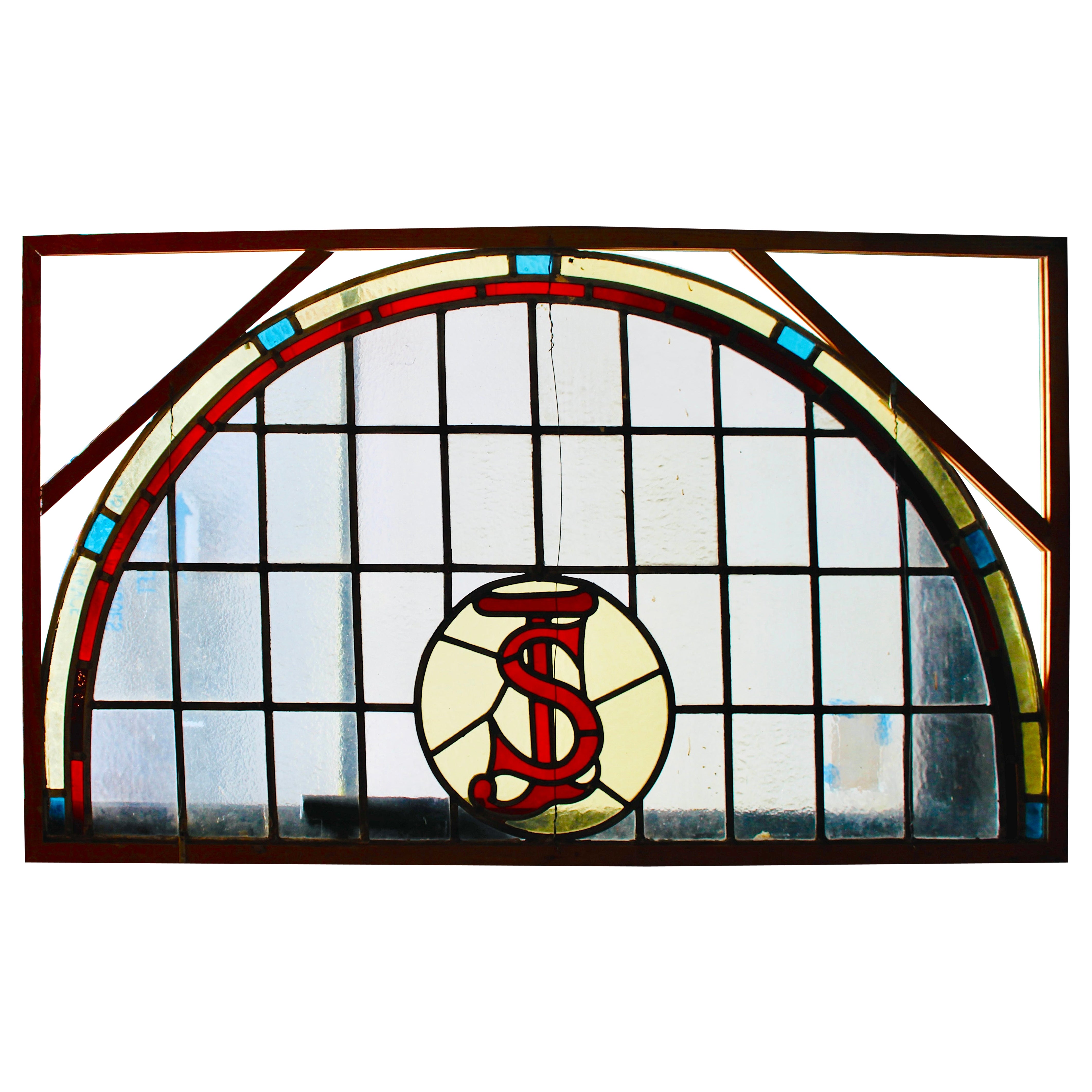 Ventana de Iglesia en Arco con Monograma 66" x 39"