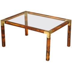 French Faux Tortoise Shell Coffee Table, circa 1960s