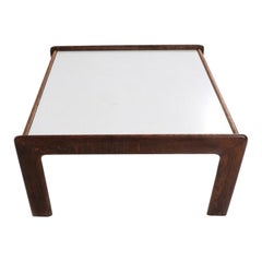 Table basse scandinave moderne en chêne hollandais et stratifié blanc