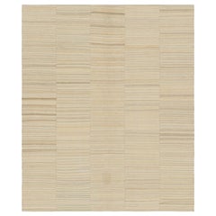 Vintage Striped Kilim in Beige-Brown and Cream Tones  Rug & Kilim