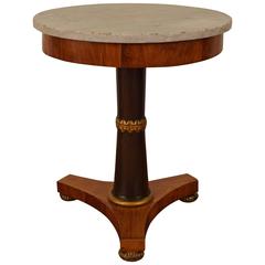 Italian Neoclassic Walnut, Ebonized, Giltwood Marble-Top Center Table 11