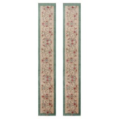 Vintage Signature Twin Persian Runners in Beige with Red & Green Floral Pattern