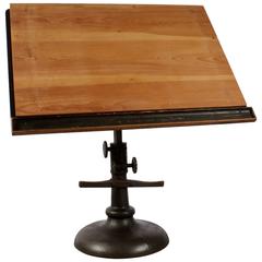 Impressive 1940s Pedestal Base Architect's Drafting Table