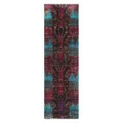 Tapis de course contemporain à motifs géométriques Ikat polychromes de Rug & Kilim