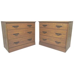 Vintage Pair of Ranch Oak Dressers by A. Brandt Furniture Co. circa 1960s