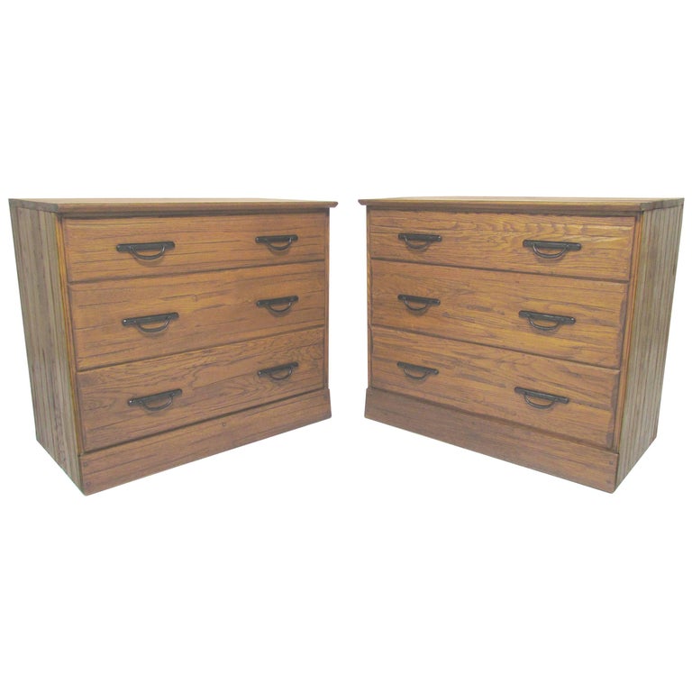 Pair Of Ranch Oak Dressers By A Brandt Furniture Co Circa 1960s
