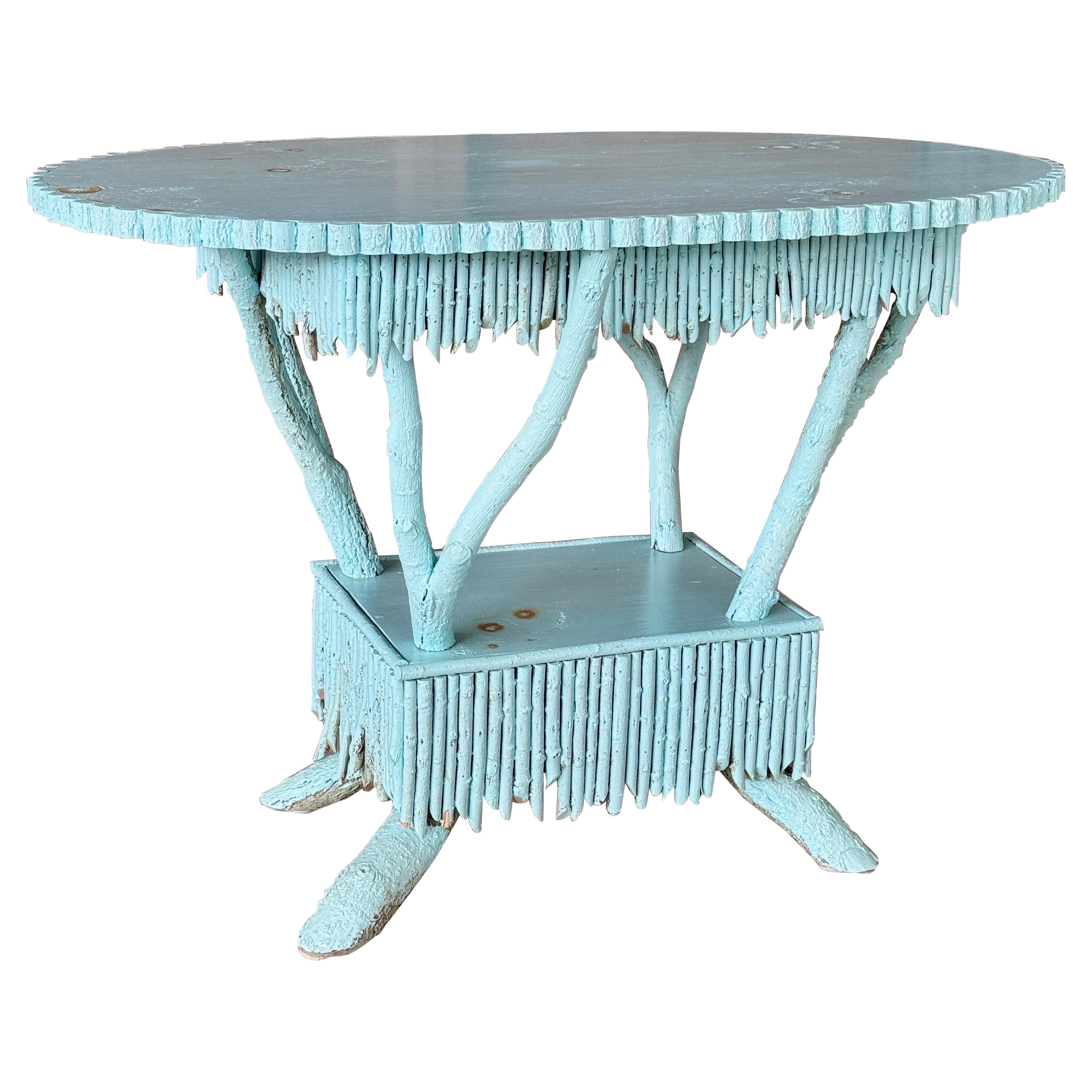 Late 20th Century Coastal Rustic Custom-Made Driftwood and Twig Center Table