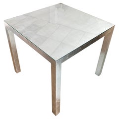 Antique Silver Leaf Parsons Style Game Table