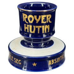 Antique French Royer Hutin Match Holder With Striker