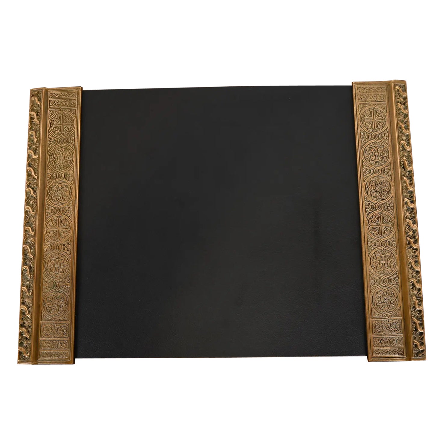 Tiffany Studios New York Bronze Vénitien Doré Blotter Ends With Desk Blotter