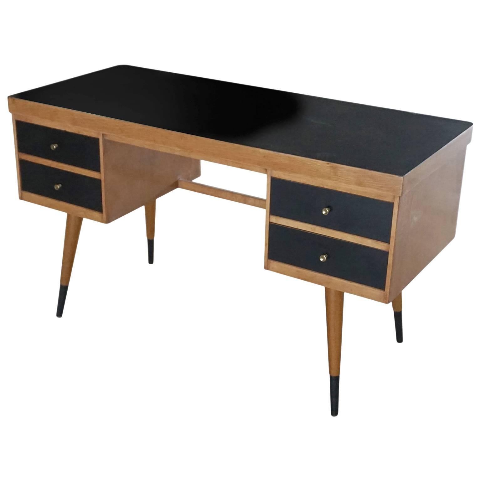 1950 Italian Writing Desk in Beechwood