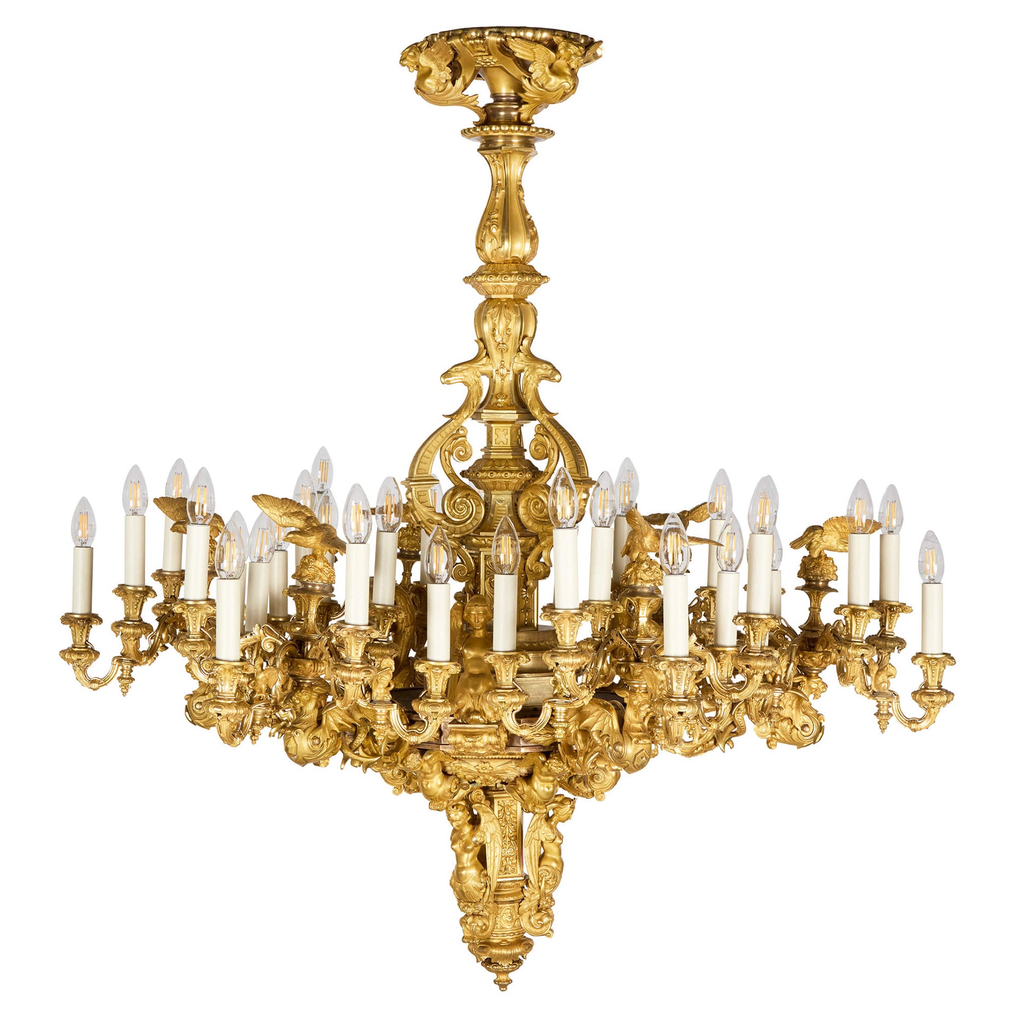 Large Antique 19th Century Russian Ormolu Chandelier