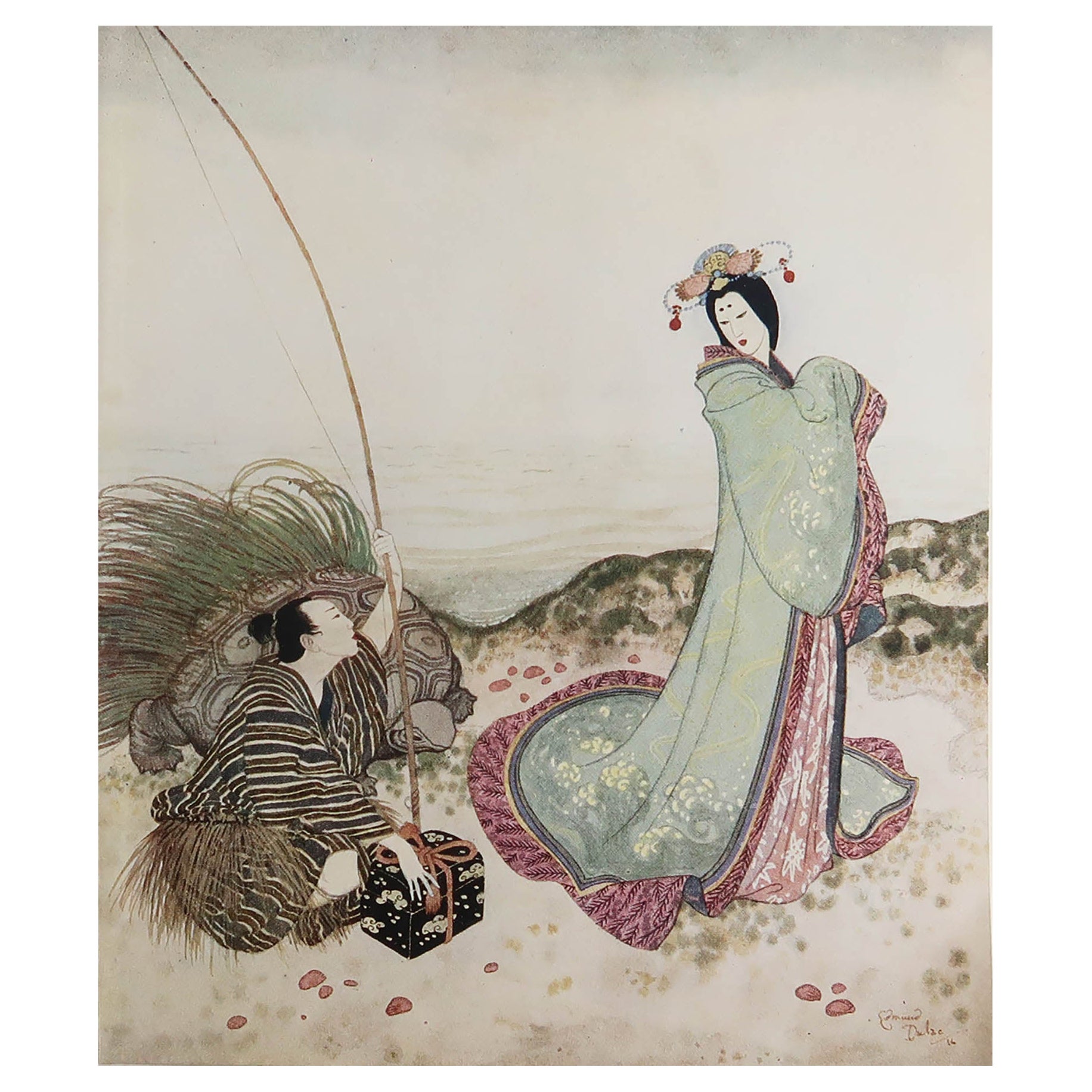 Stampa originale d'epoca di Edmund Dulac, C.C. 1920