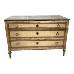 French Chest of Drawers, Directoire Period, Carved and Patinated Wood