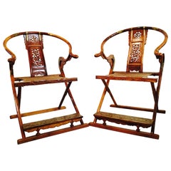 Pair of Well Preserved Hunting Chairs