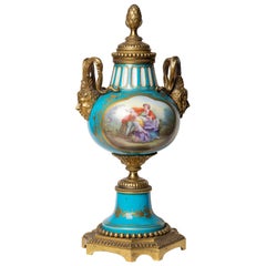 Candelabro de bronce y porcelana de Ormolu Sèvres François Boucher, Siglo XVIII