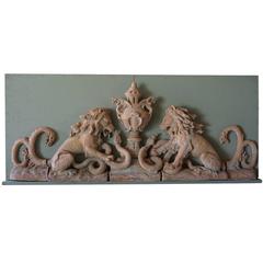 19th Century Antique French Wall Relief in Terra Cotta