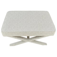 Mid Century Modern Billy Baldwin Atr. Large Upholstered X Base Bench MINT