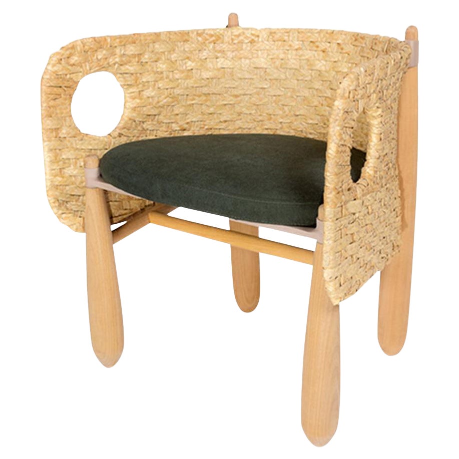 Aruanã Armchair indoor in Solid Wood, rattan Techniques Sustainable.