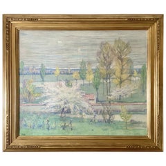 Pintura al óleo sobre lienzo "Primavera" de Henry Dearth (1864-1918)