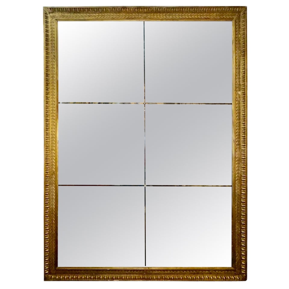 French Giltwood Mirror with Divided Mercury Panels