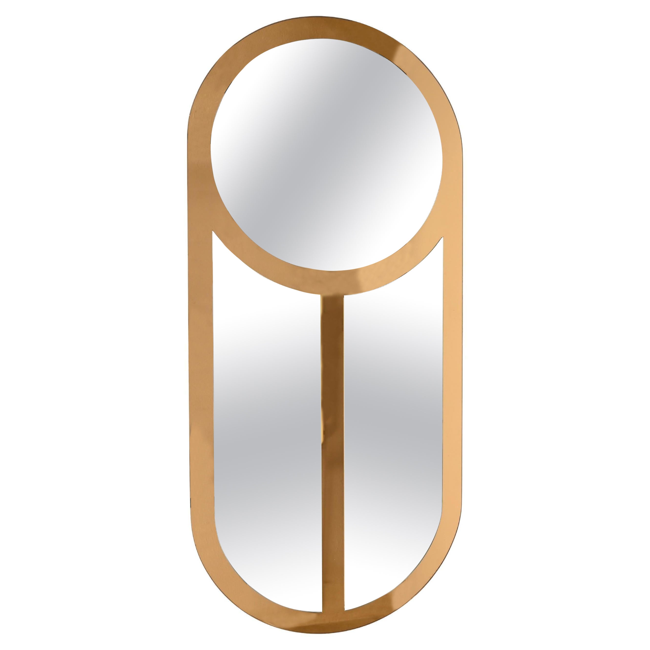 Large Mirror by Crystal Art, Triple Bronze Colored Mirror, Italy 1970s