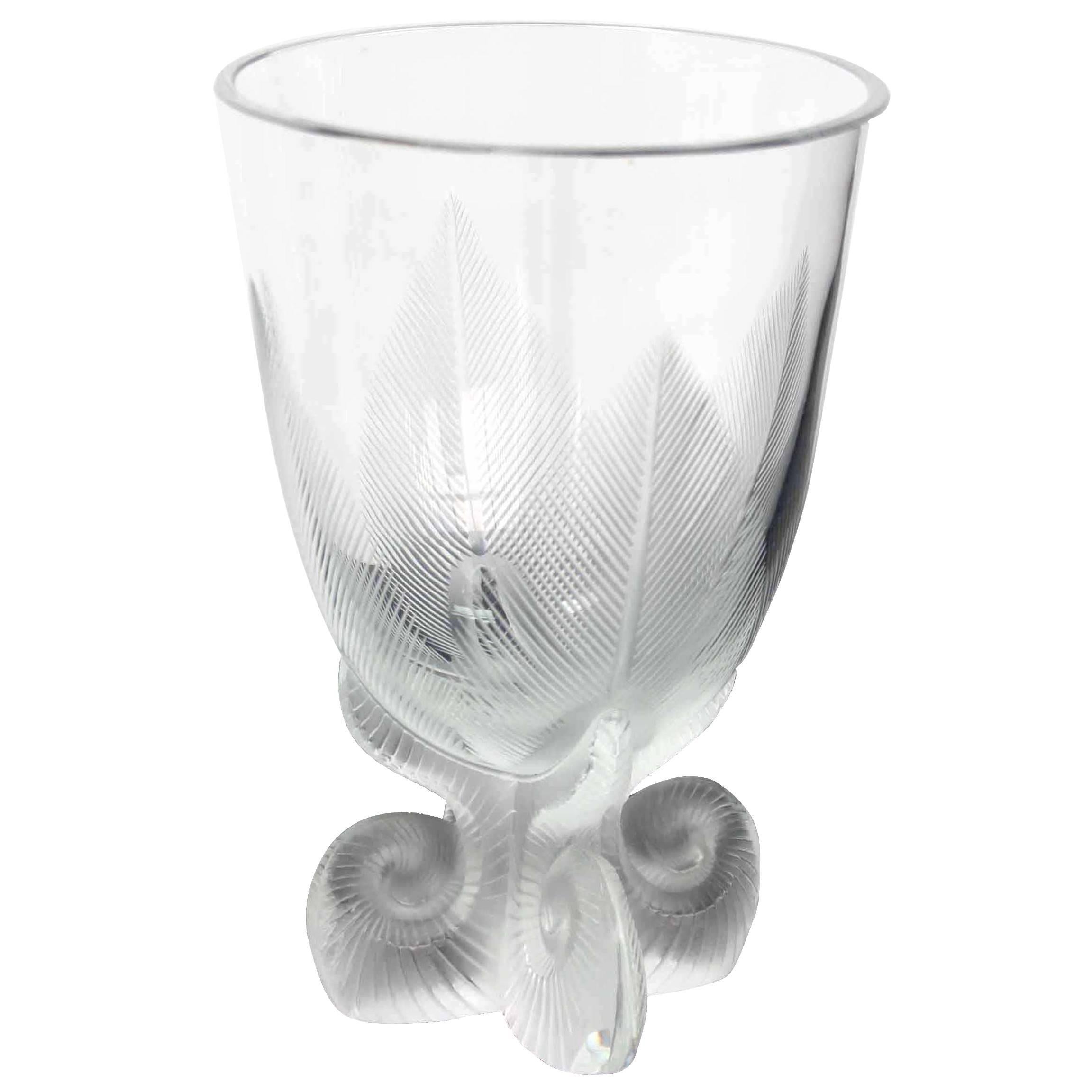 Signed Lalique Glass Vase For Sale