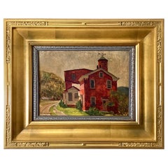 Pintura al óleo del Laceworks, Lambertville, Nueva Jersey por Joseph Remlinger 1951