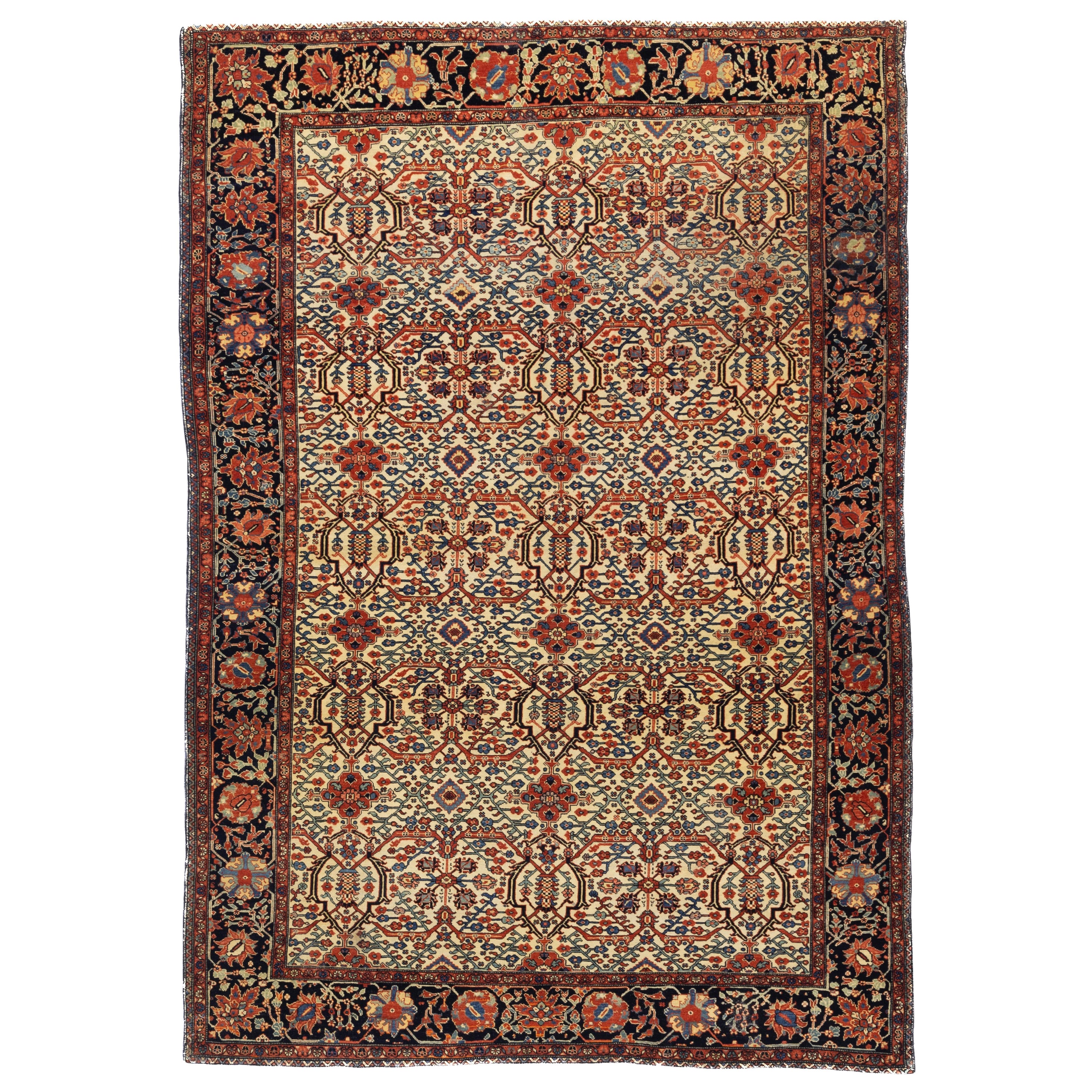 Fine Antique Persian Farahan Sarouk Rug 4'6" x 6’6"