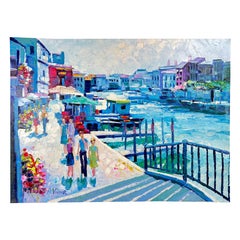 Très grande impasto sur toile de A. Victor