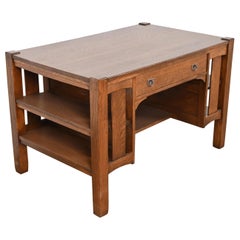 Bureau Mission en chêne Arts & Crafts de Stickley Brothers, récemment restauré