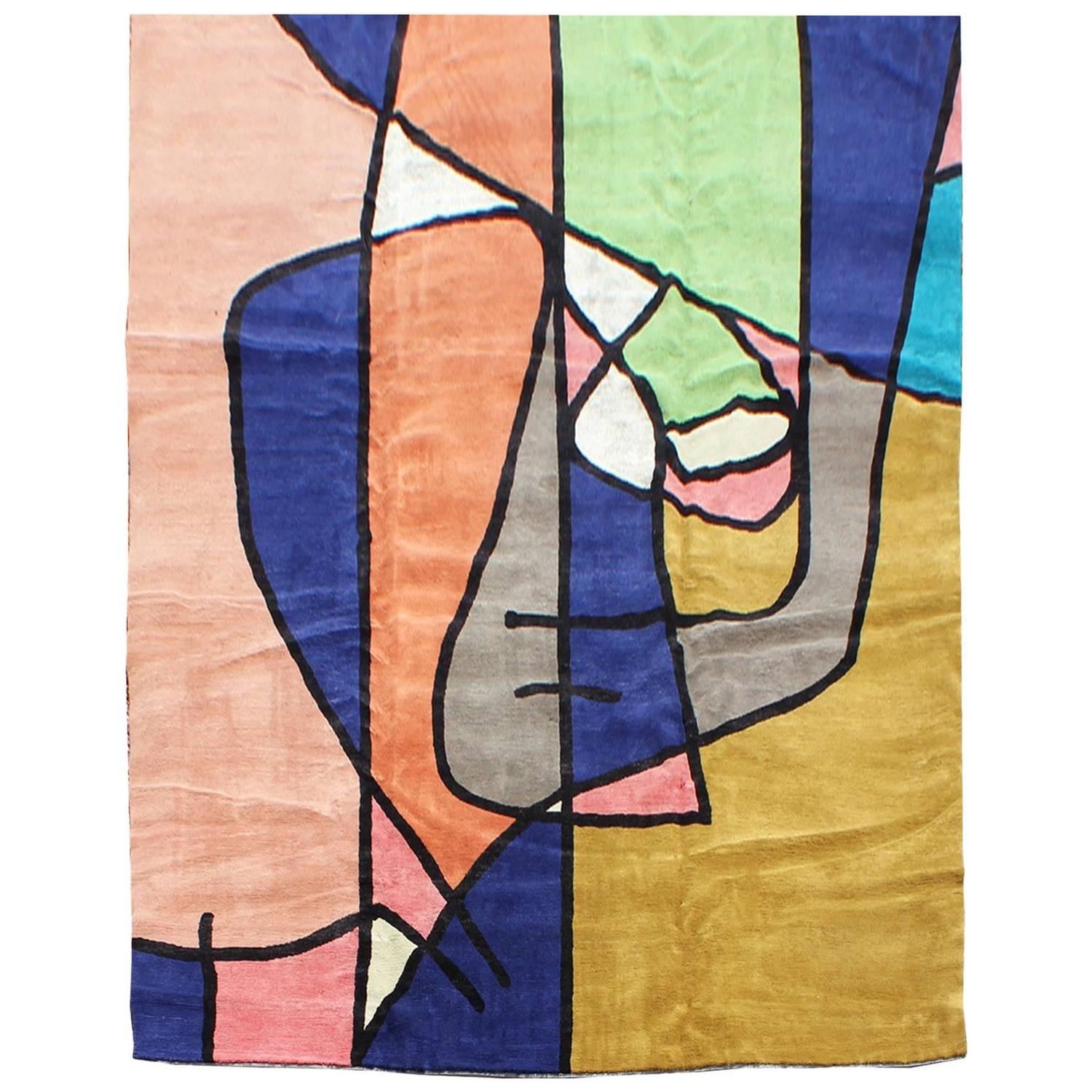 Large Contemporary Abstract Wool Rug at 1stdibs