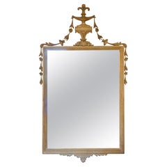 Espejo de pared estilo Adam neoclásico de madera dorada Príncipe de Gales