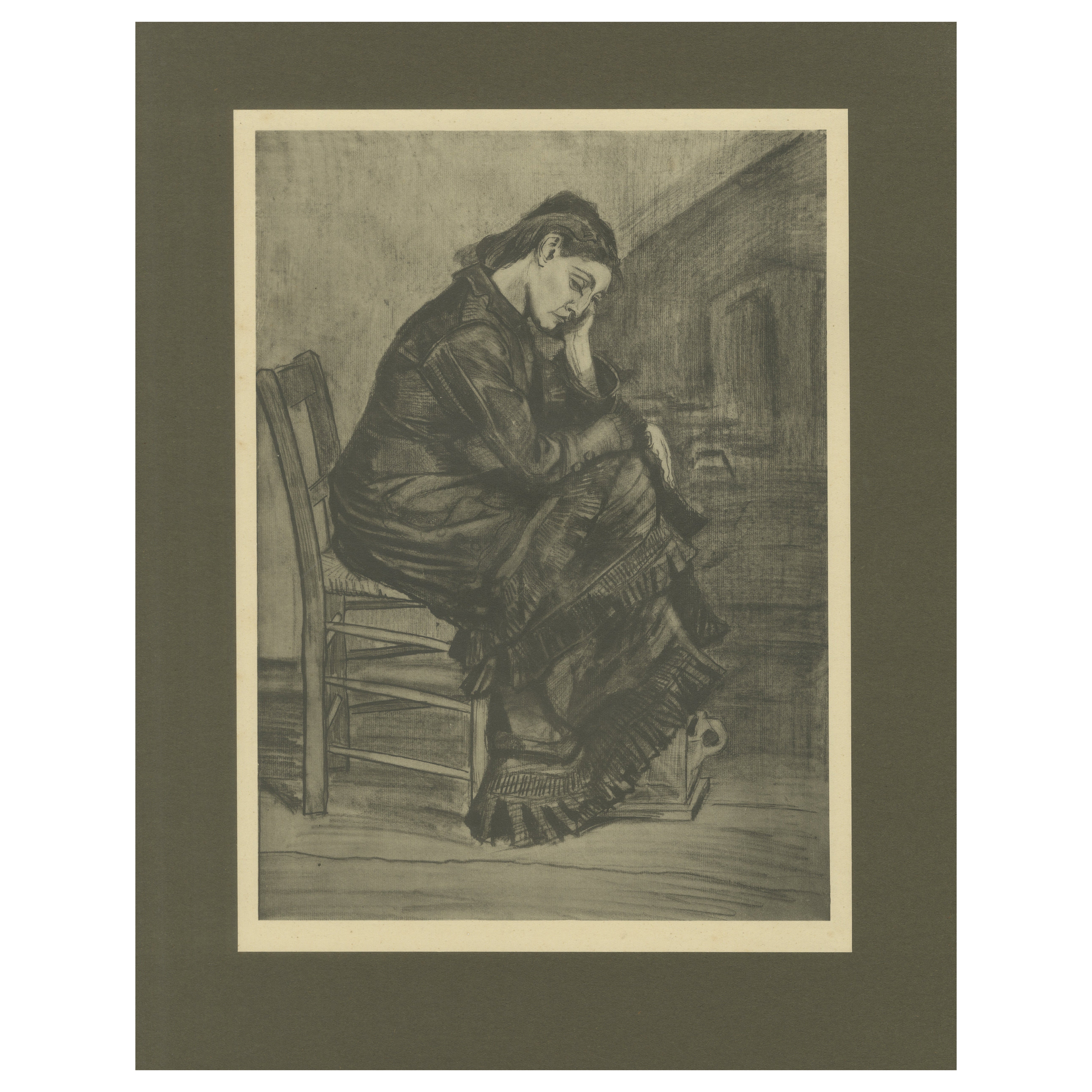 Vincent van Gogh - Donna addolorata - Stampa portfolio del 1928 del periodo olandese