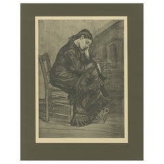 Vincent van Gogh - Donna addolorata - Stampa portfolio del 1928 del periodo olandese