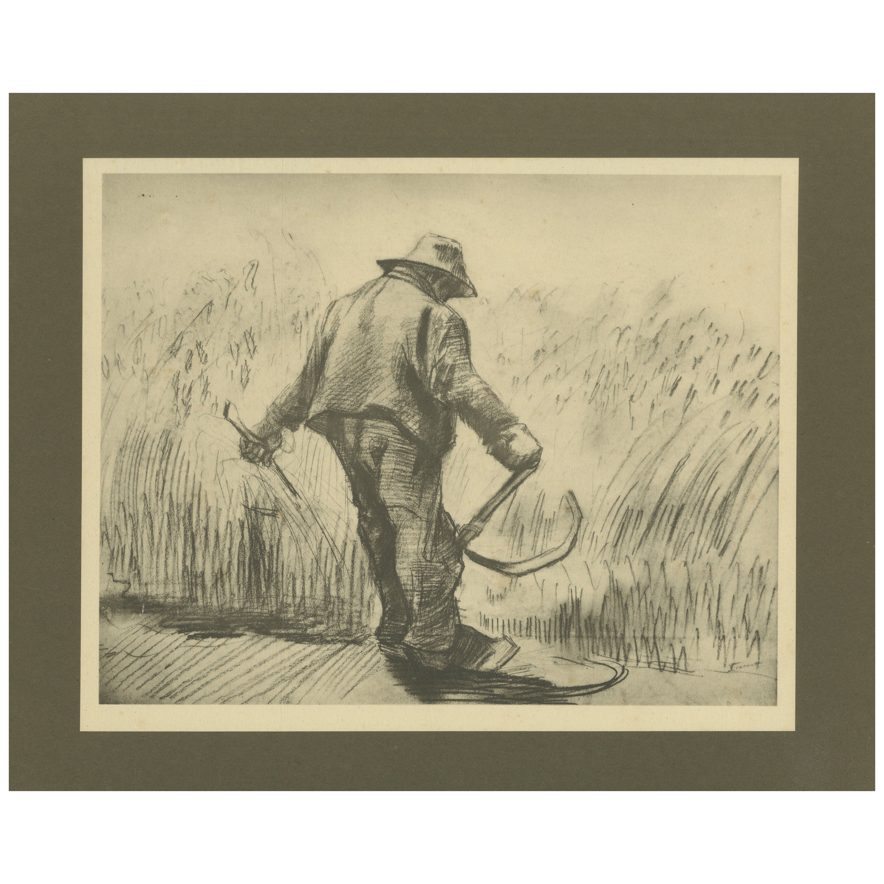 Vincent van Gogh - La Parca - 1928 Grabado de época holandesa