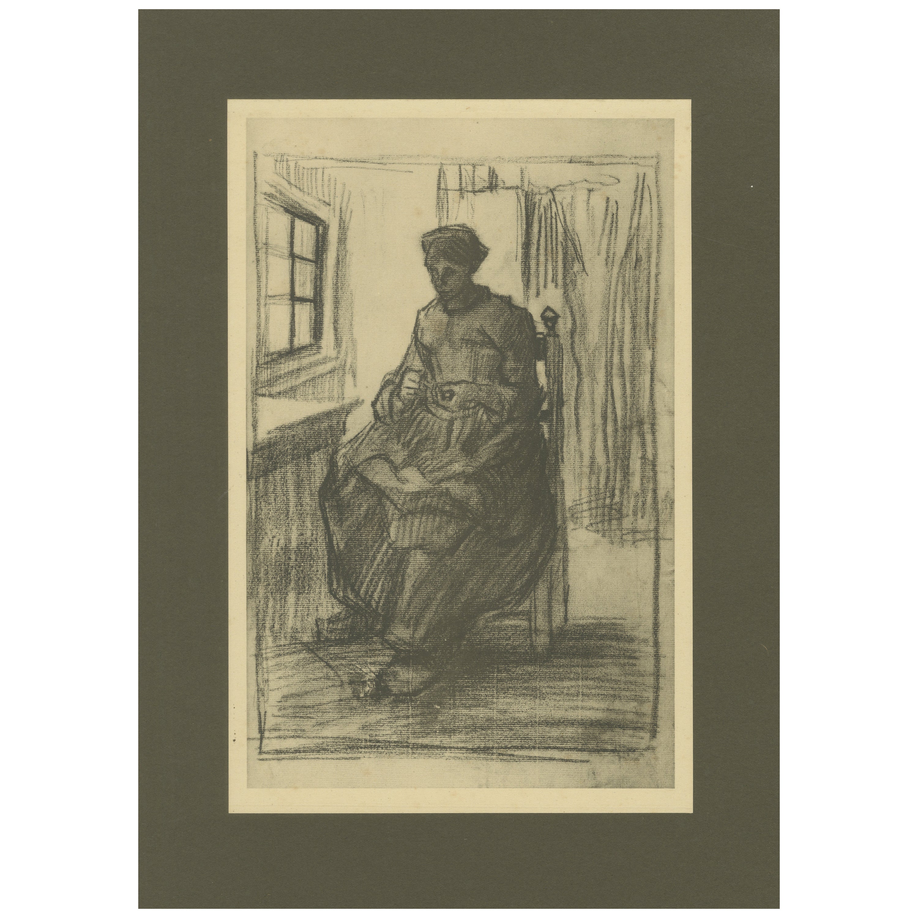 Vincent van Gogh - Donna che cuce alla finestra - Stampa Portfolio 1928