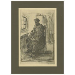 Vincent van Gogh - Donna che cuce alla finestra - Stampa Portfolio 1928