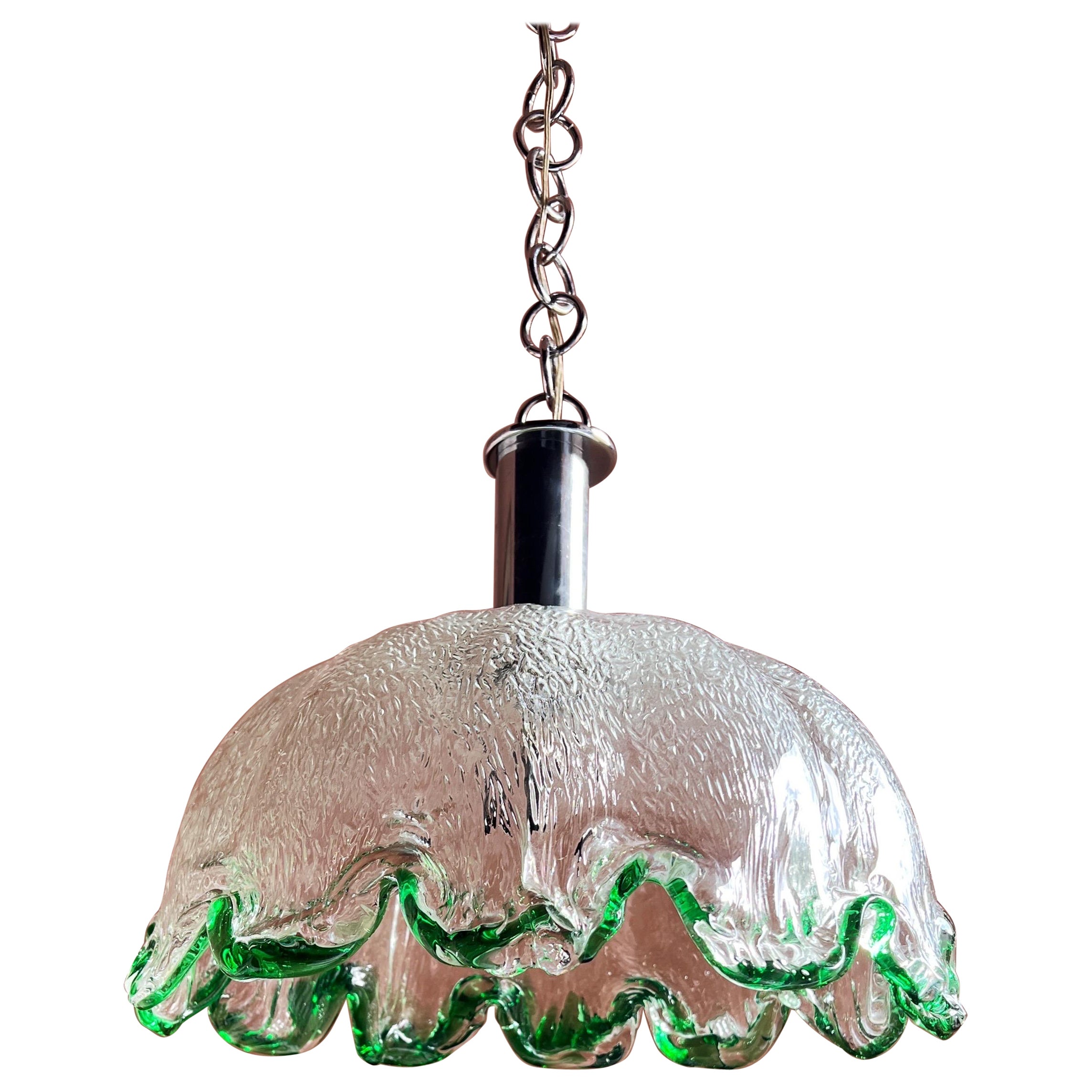 Mid century modern Murano glass pendant light 1970s Italy