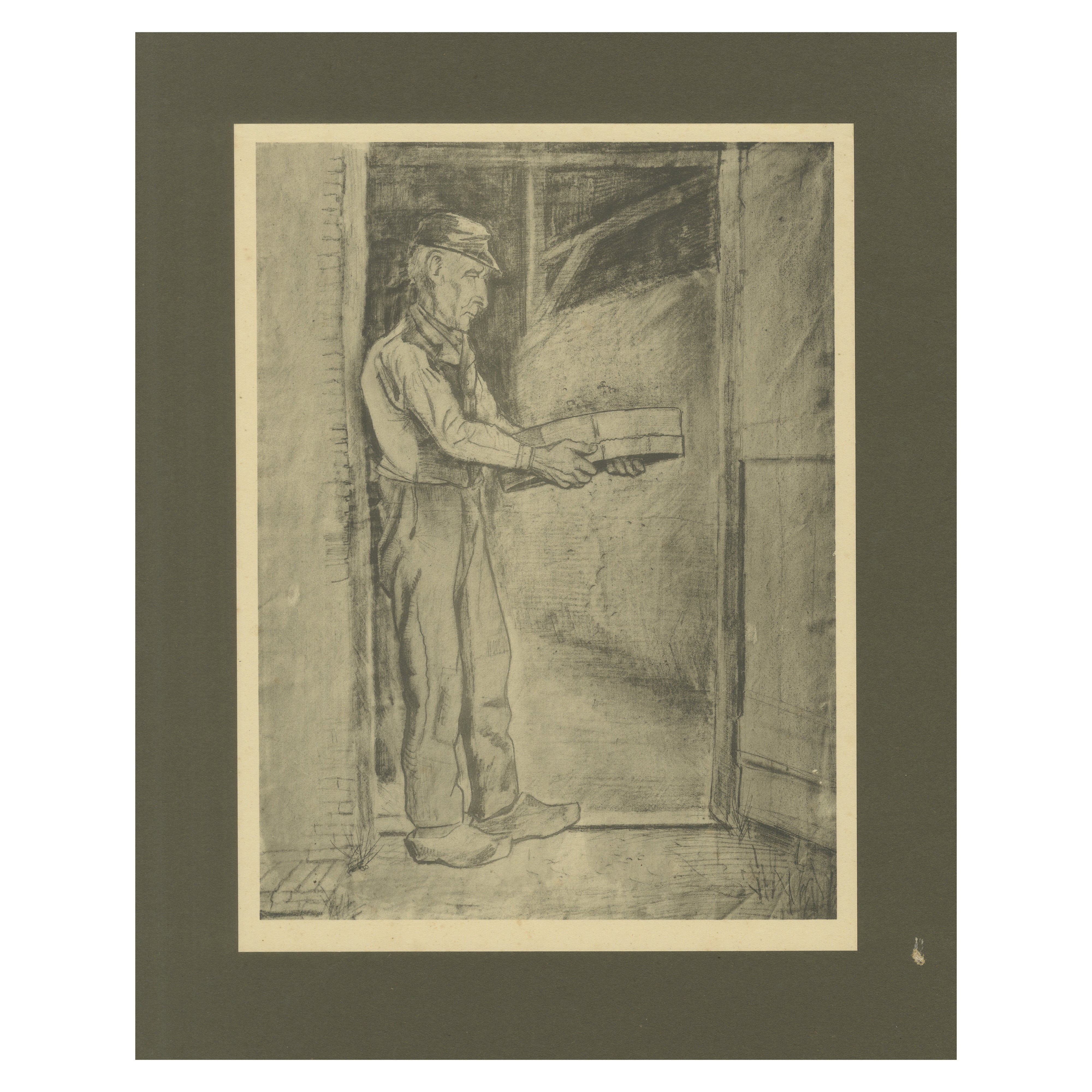 Vincent van Gogh - Uomo che setaccia il grano - Stampa portfolio del 1928 del periodo olandese