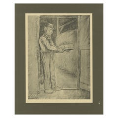 Vincent van Gogh - Uomo che setaccia il grano - Stampa portfolio del 1928 del periodo olandese