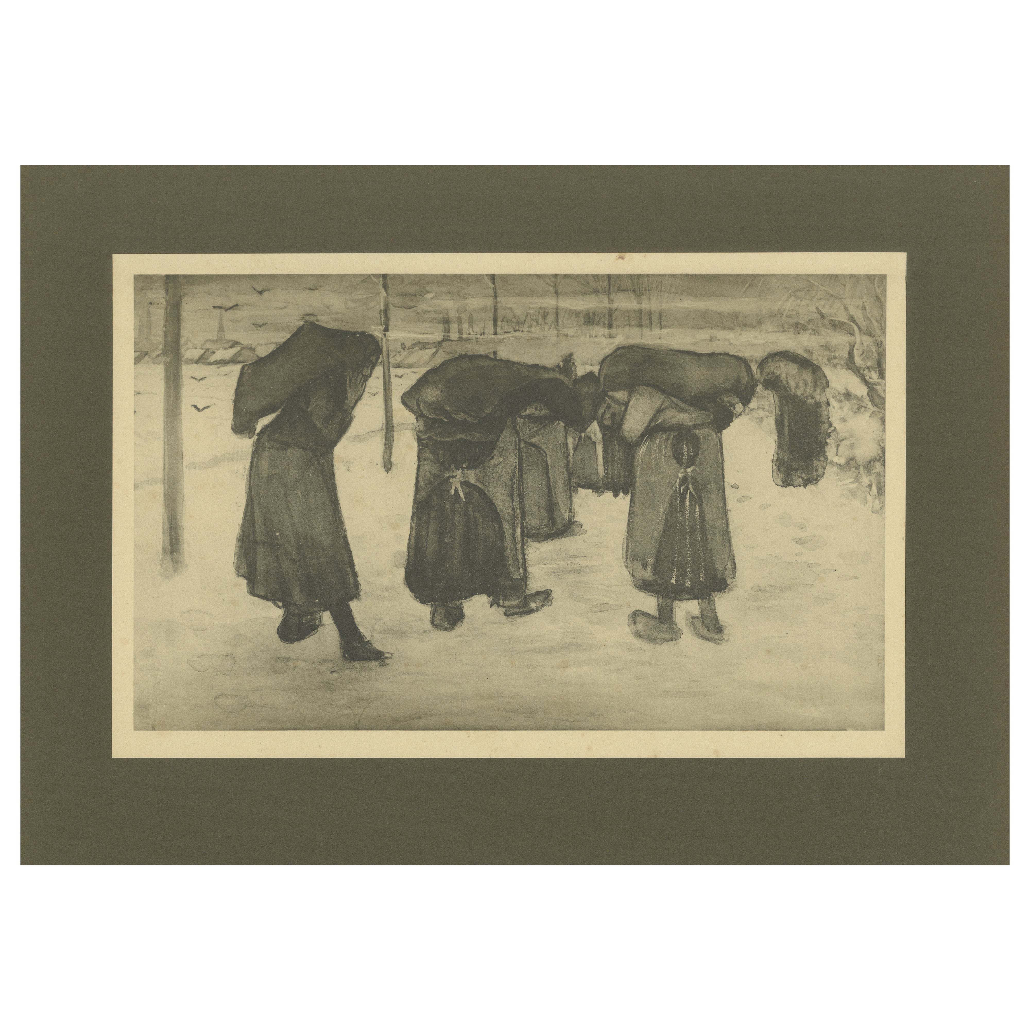 Vincent van Gogh - Mujeres cargando sacos en la nieve - 1928 Portfolio Print