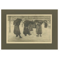 Vincent van Gogh - Femmes portant des sacs dans la neige - 1928 Portfolio Print